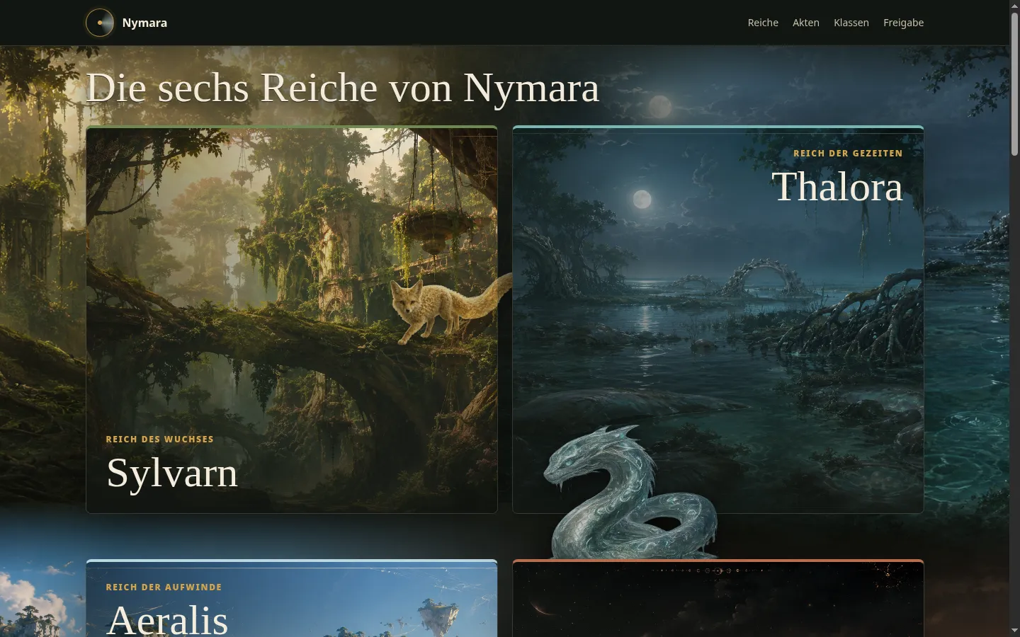 Vorschau der Website Nymara – Archiv der Wildseelen